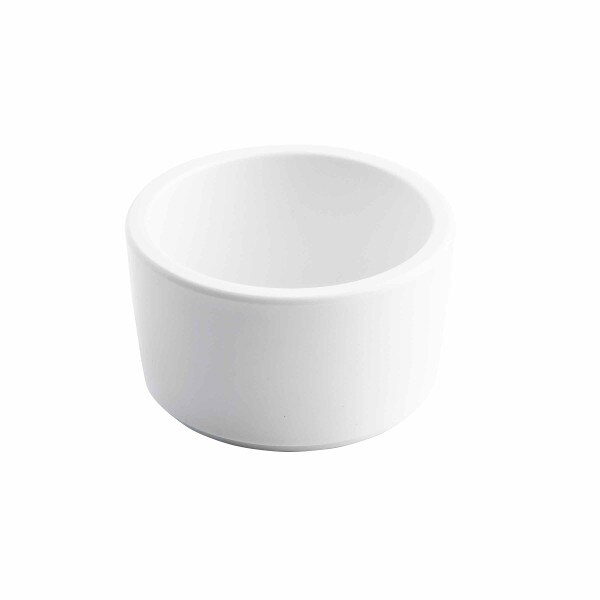 straight sided white bowl