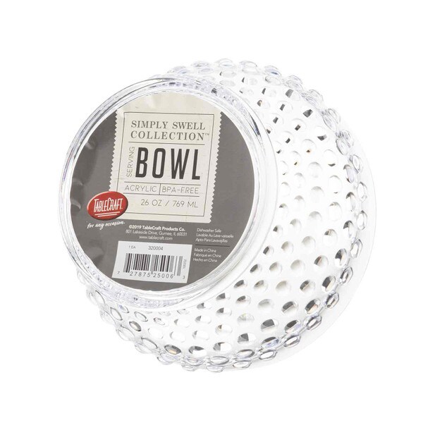 Tablecraft 320005 Simply Swell Collection Salad Bowl, 4.5-Quart, 10.125 x 10.125 x 4.75, Clear