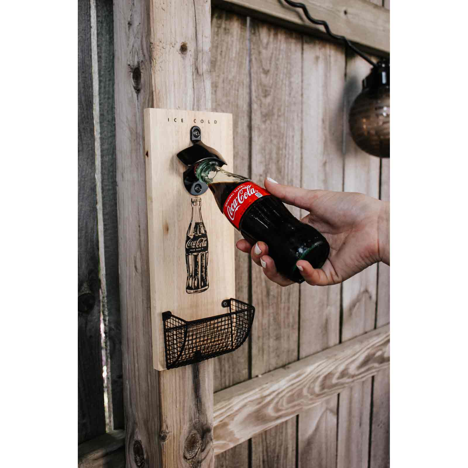 Coca-Cola Wall-Mount Bottle Opener & Cap Catcher