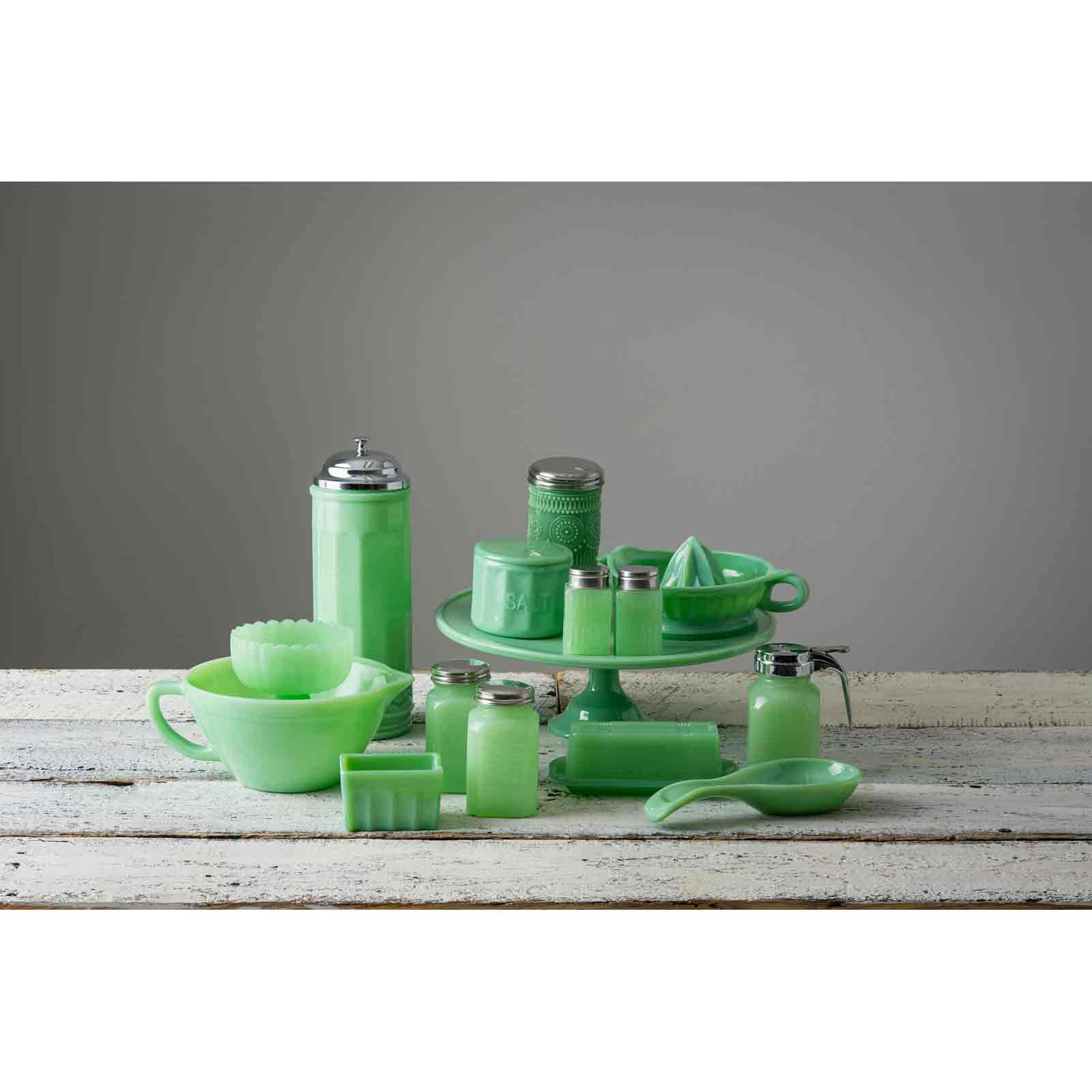 Jadeite Glass Collection Straw Jar