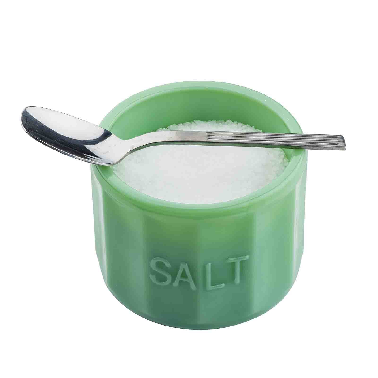 Jadeite Glass Collection Salt Cellar With Lid